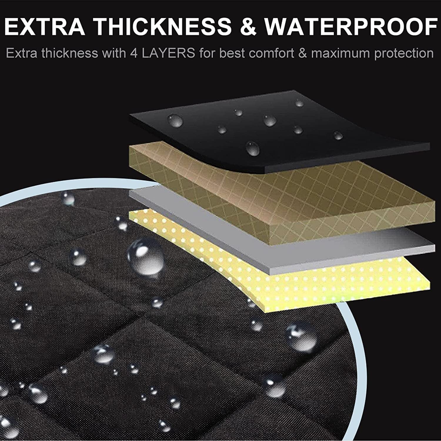 Dog Seat Cover Cars Trucks Suvs, Thick 600D Heavy Duty Pets Car Seat Cover, Waterproof & Wear-Resistant Durable Nonslip Backing & Hammock Convertible - 2 Pack