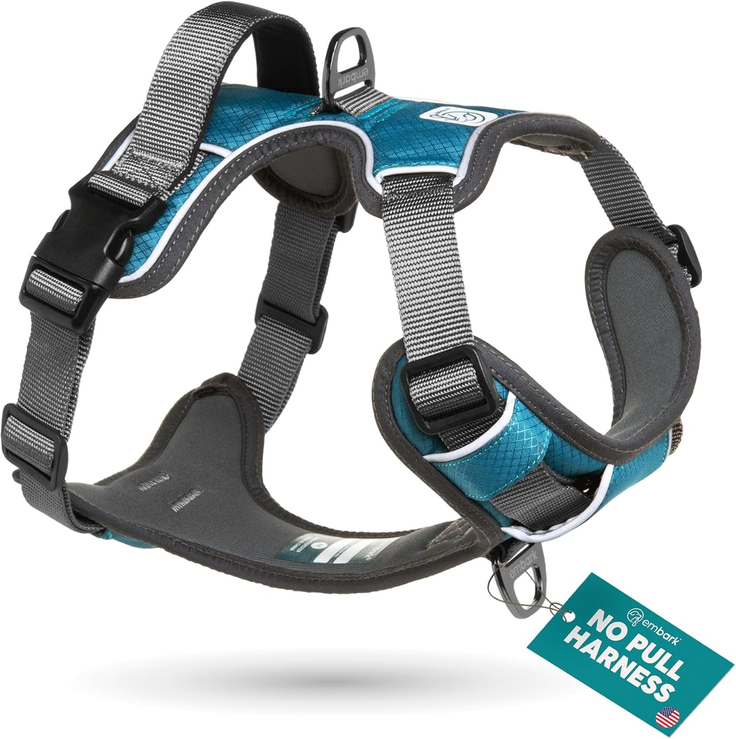 Embark Adventure Dog Harness, Easy on and off with Front and Back Leash Attachments & Control Handle - No Pull Training, Size Adjustable and Non Choke