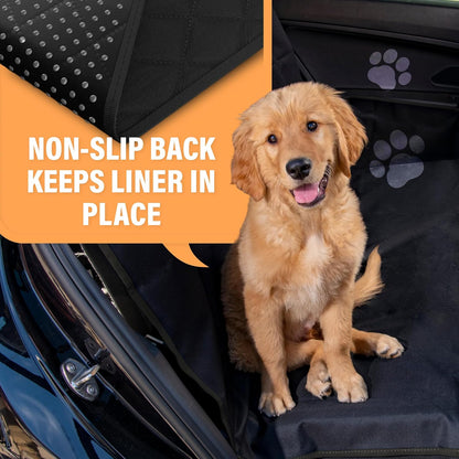 Dog Car Seat Cover Car Seat Protector- Dog Seat Cover for Back Seat of Suvs, Trucks, Cars - Waterproof & Convertible Dog Hammock for Car Backseat - Dog Travel Accessories -Orange, XL