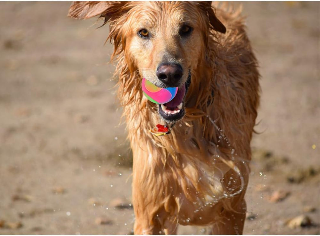 2 Pcs Light up Dog Balls Flashing Elastic Ball Glow in the Dark Interactive Pet Toys for Puppy, Cats, Dogs