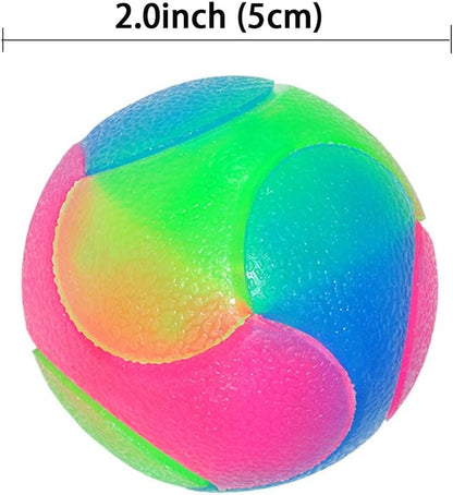 2 Pcs Light up Dog Balls Flashing Elastic Ball Glow in the Dark Interactive Pet Toys for Puppy, Cats, Dogs