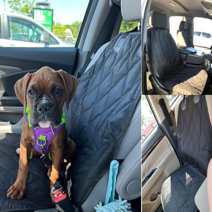Dog Seat Cover Cars Trucks Suvs, Thick 600D Heavy Duty Pets Car Seat Cover, Waterproof & Wear-Resistant Durable Nonslip Backing & Hammock Convertible - 2 Pack