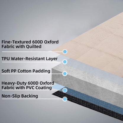 Dog Car Seat Cover for Back Seat Waterproof Backseat Protector, Nonslip Rear Seat Cover for Kids,Universal Size Fits Cars Trucks Suvs (Beige)